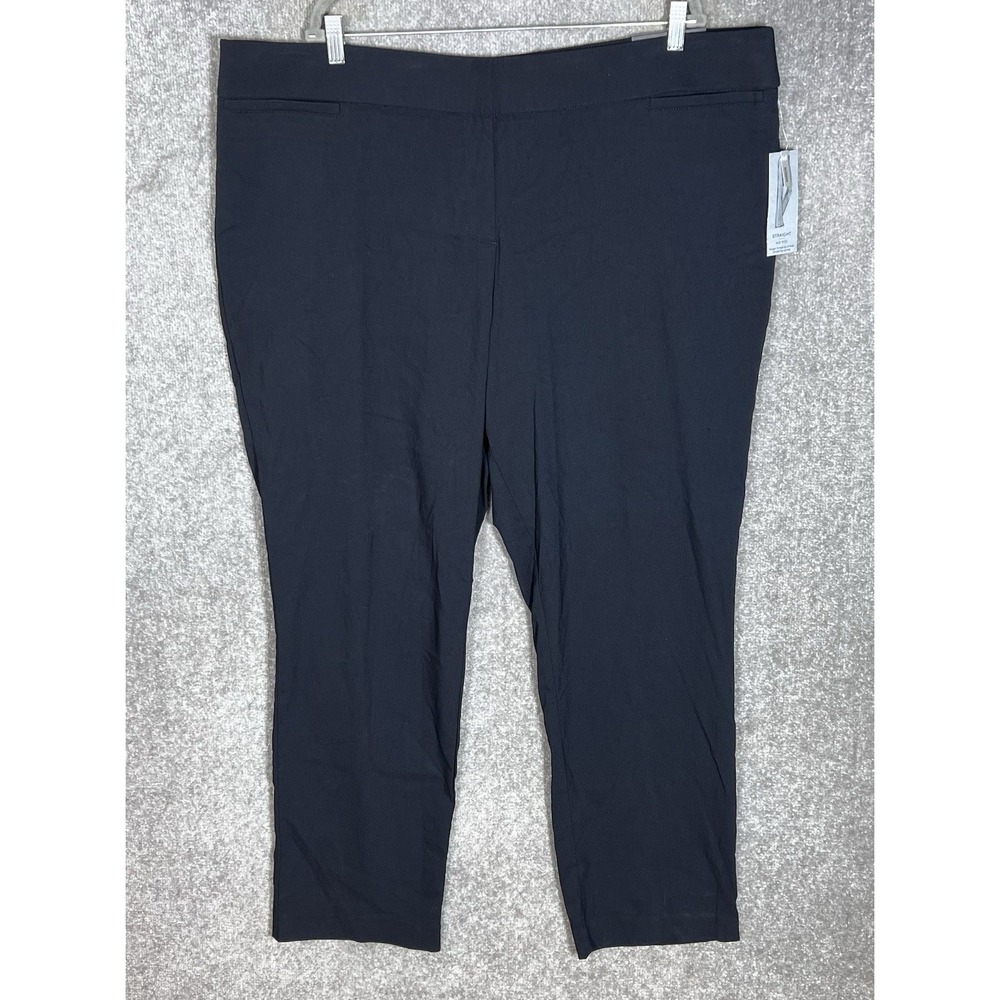 Apt 9 Modern Essentials Mid Rise Dress Pants Womens Size 24W Black Pull On New